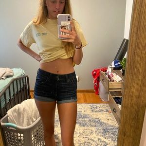 American eagle dark wash shorts